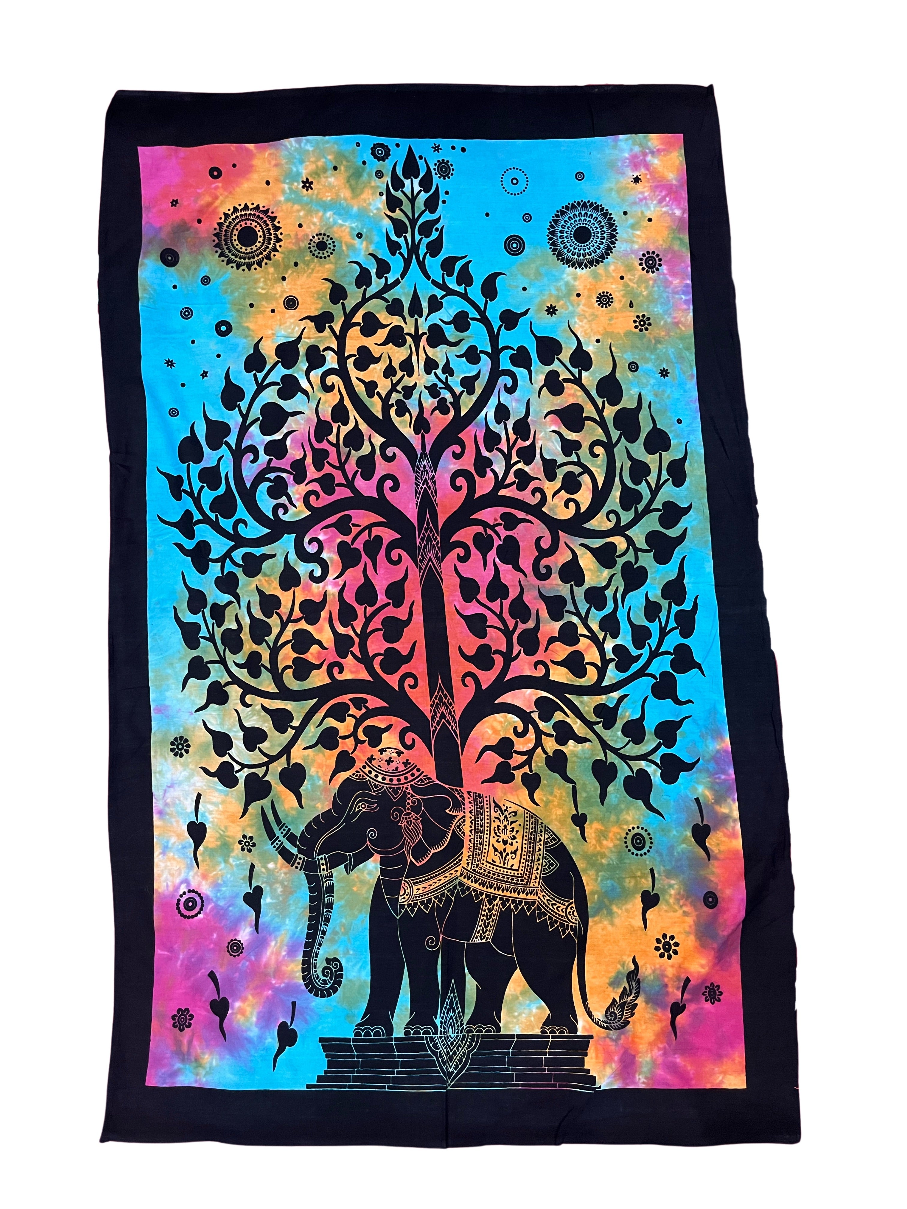 Vibrant Cotton Printed Mini Tapestry / Poster (42" x 30") – Multi-Use Boho Decor