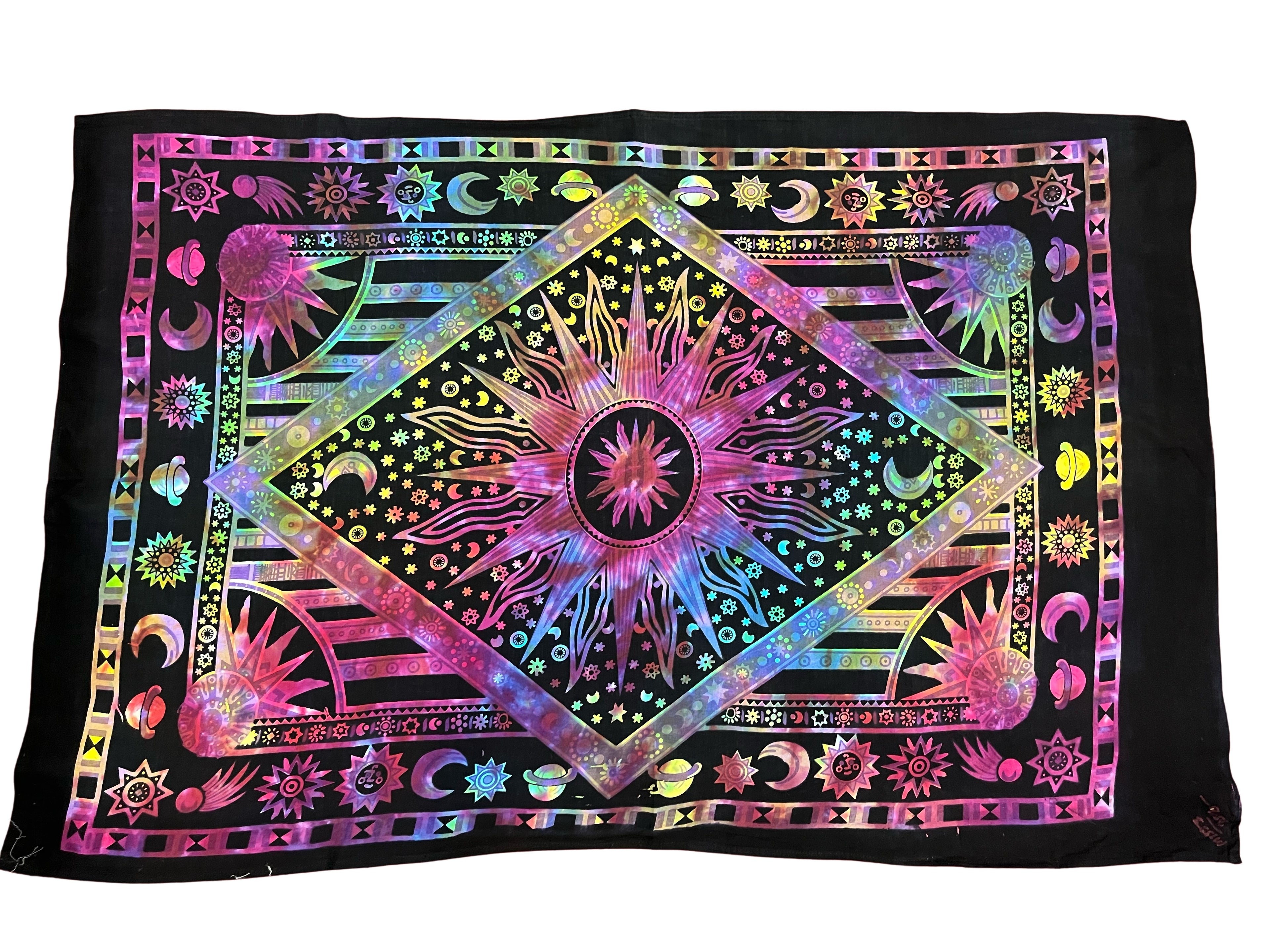 Vibrant Cotton Printed Mini Tapestry / Poster (42" x 30") – Multi-Use Boho Decor