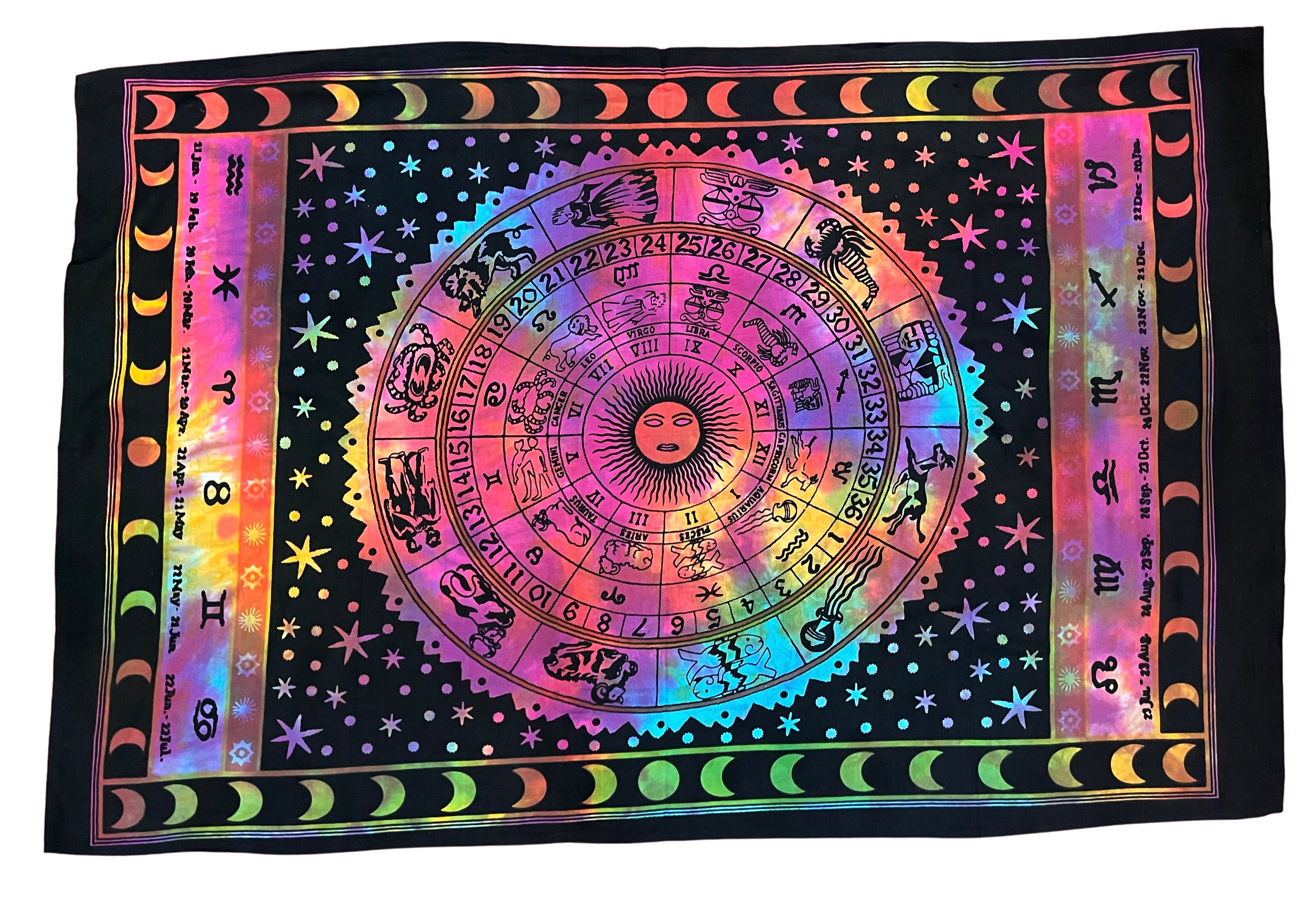 Vibrant Cotton Printed Mini Tapestry / Poster (42" x 30") – Multi-Use Boho Decor