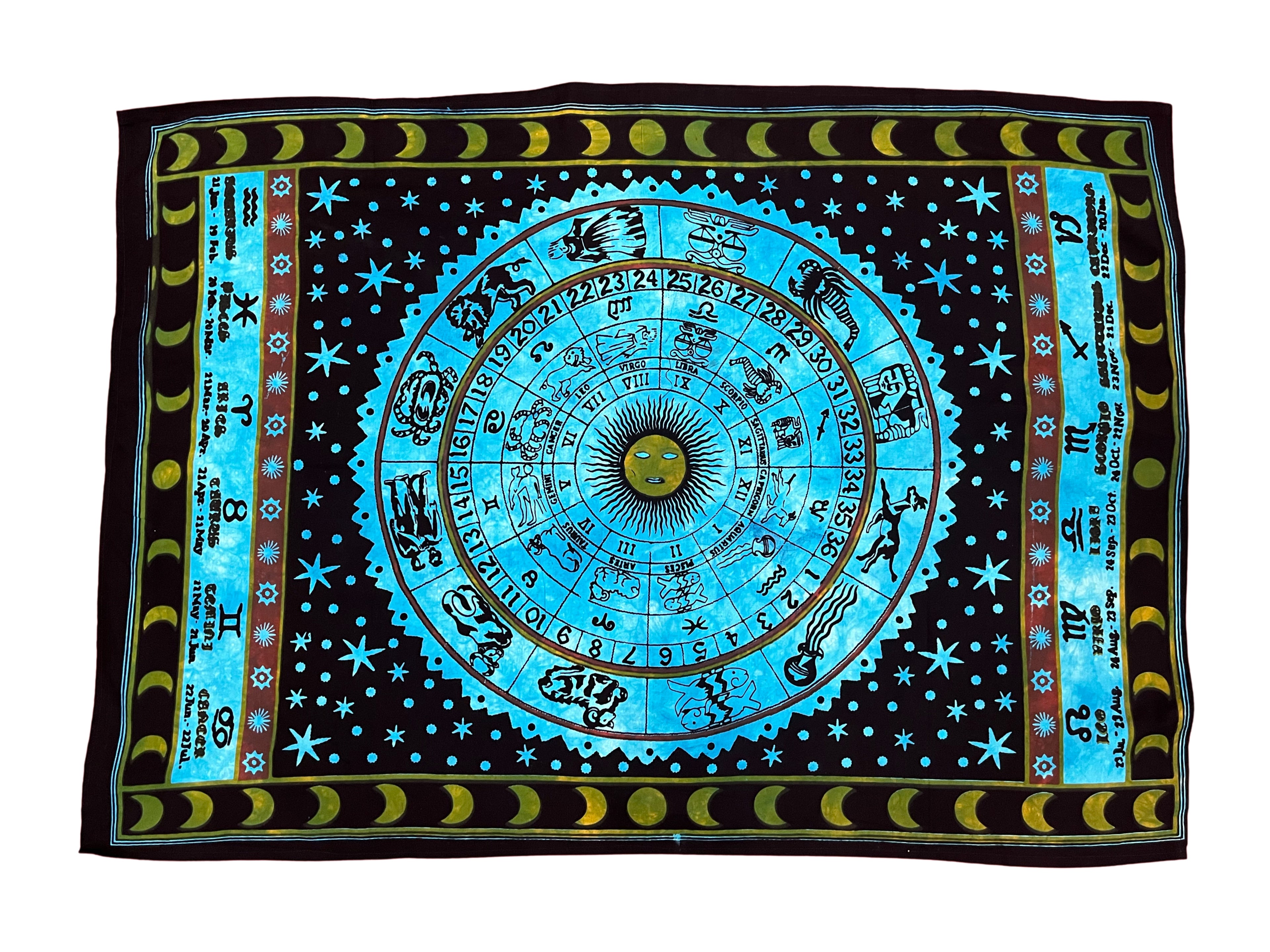 Artisan Auraa Handcrafted Cotton Tapestry Wall Hanging – Bohemian & Spiritual Home Decor (Approx. 42" x 30")