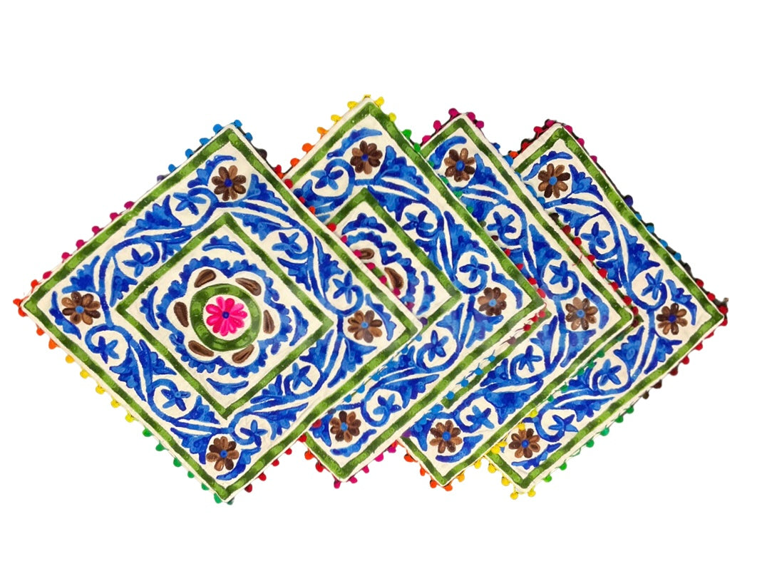 Vintage Inspired Hand-Embroidered Suzani Cushion Cover | 16" x 16" | Boho Floral Accent