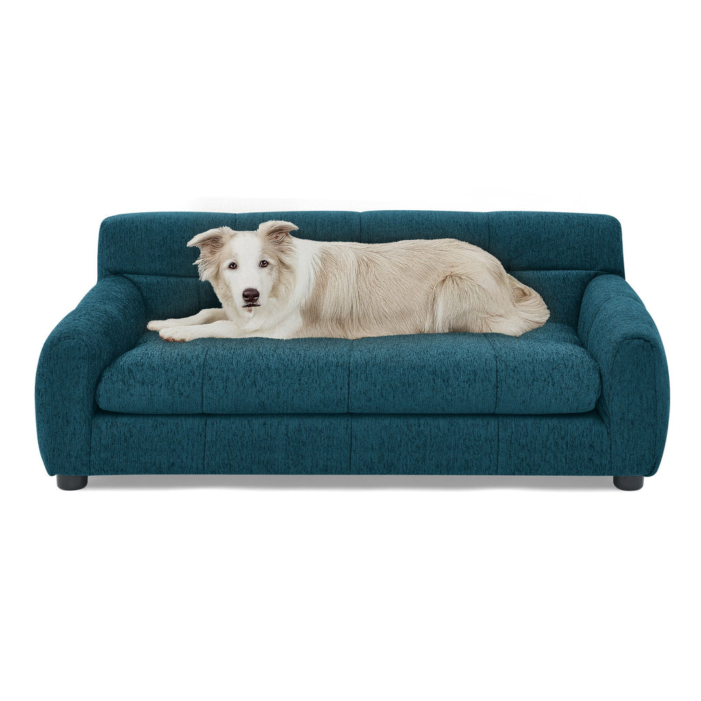 Soft and comfortable pet sofa with backrest and armrests, suitable for
