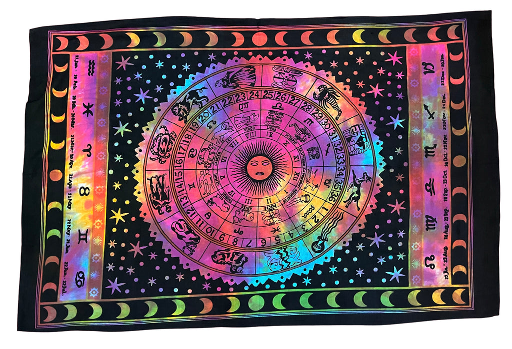 Vibrant Cotton Printed Mini Tapestry / Poster (42" x 30") – Multi-Use Boho Decor