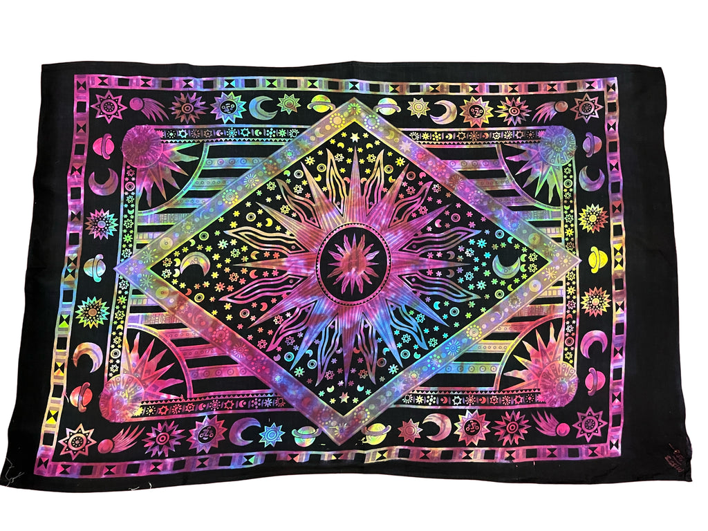 Vibrant Cotton Printed Mini Tapestry / Poster (42" x 30") – Multi-Use Boho Decor