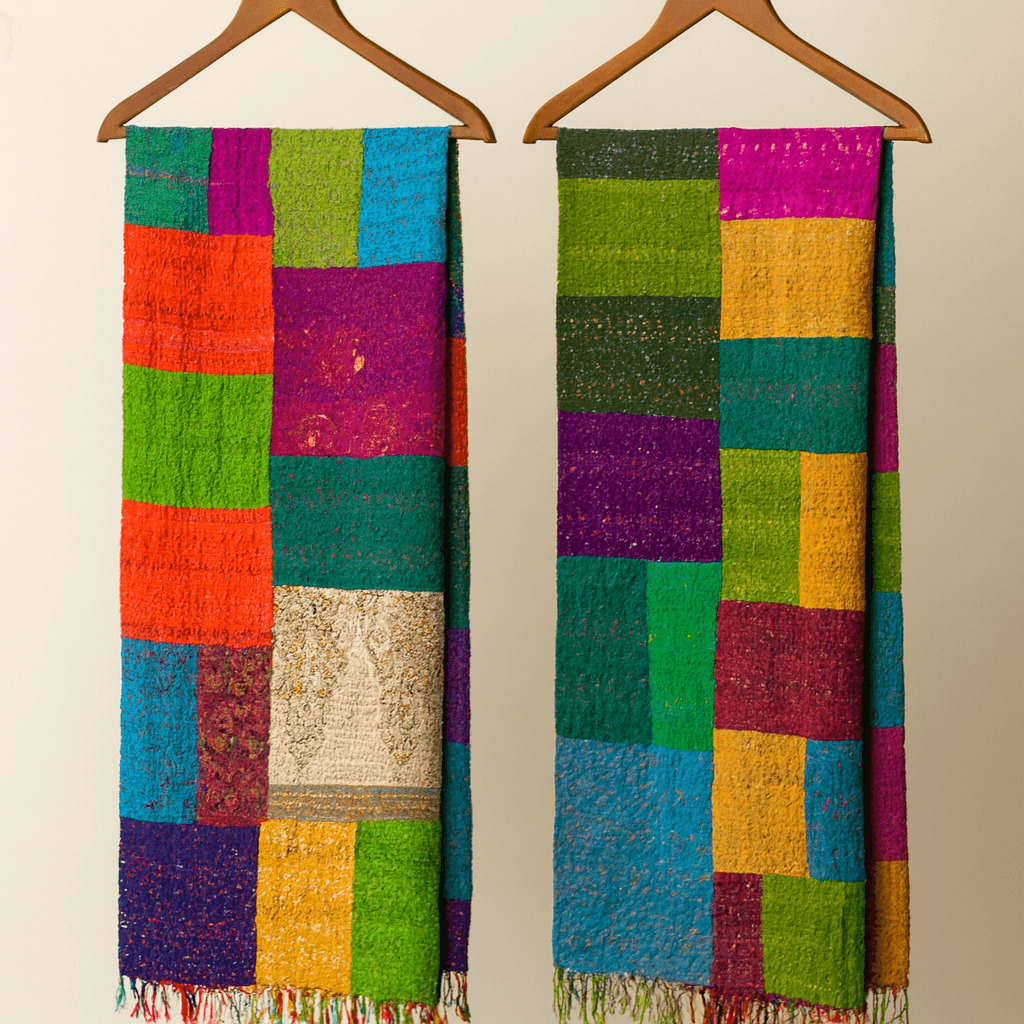 One-of-a-Kind Wide Kantha Scarf | Sustainable Artisan Fashion (The Statement Collection)