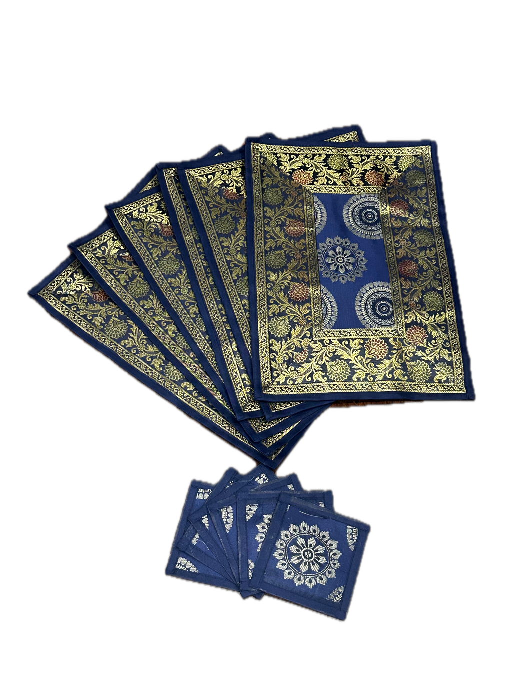 Exquisite 13-Piece Handcrafted Brocade Table Runner & Placemat Set