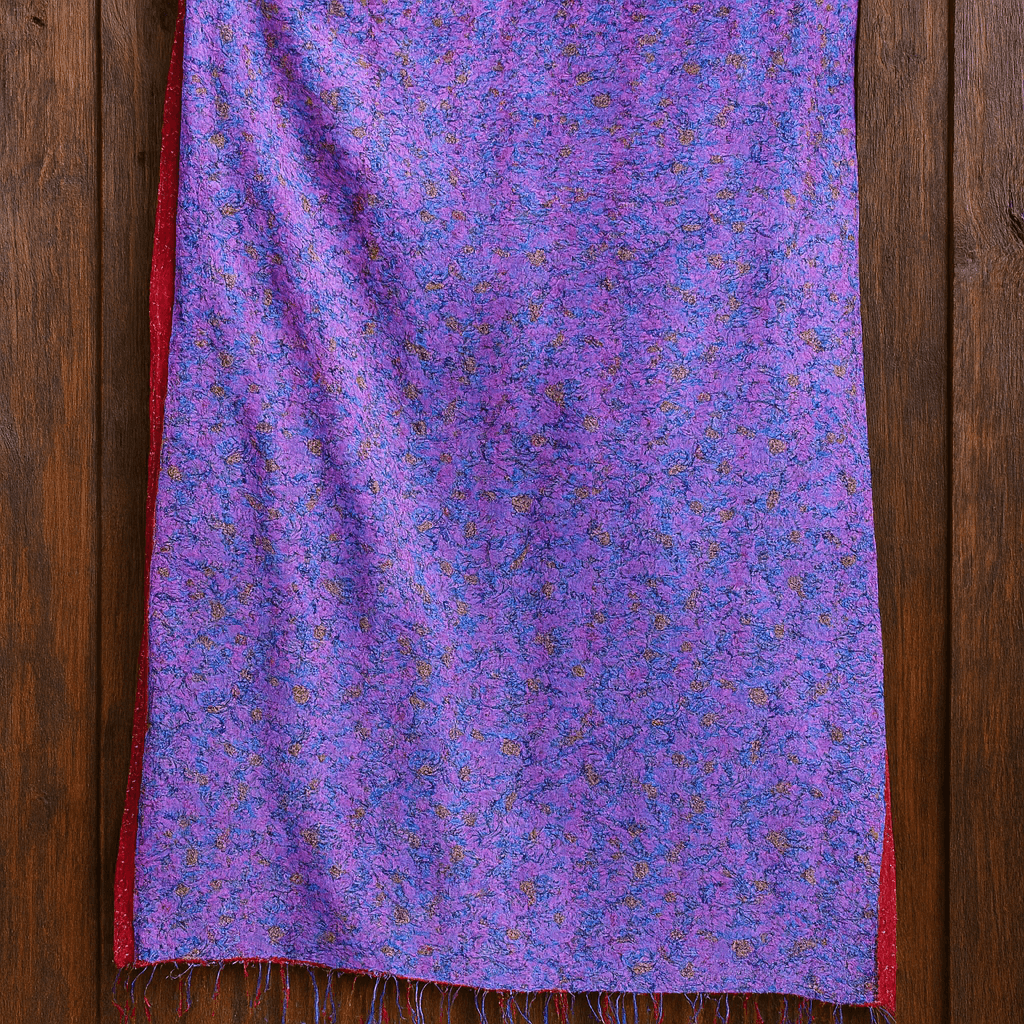 One-of-a-Kind Hand-Embroidered Kantha Scarf | Sustainable Artisan Fashion