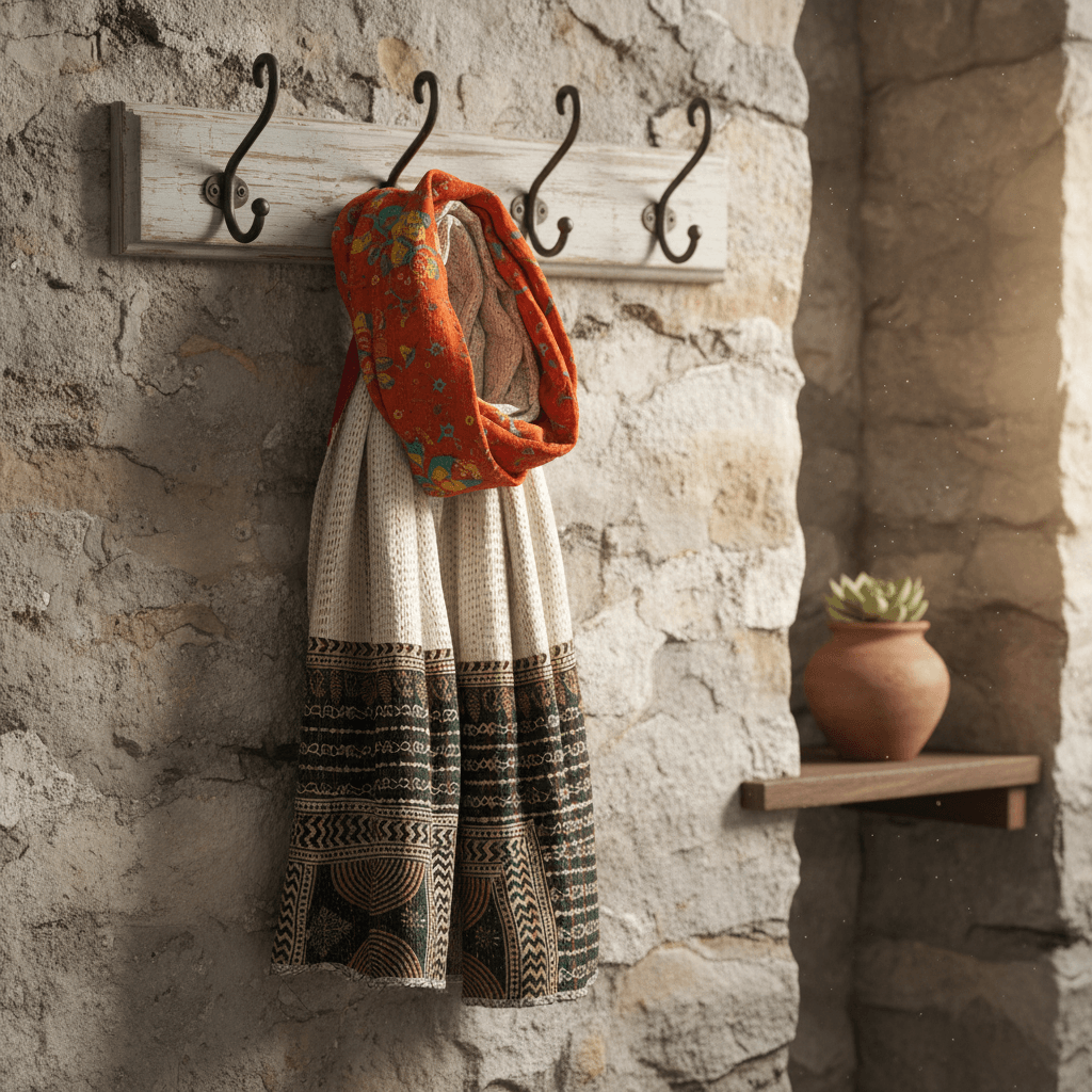 One-of-a-Kind Orange Kantha Scarf | Sustainable Artisan Fashion (Sunset & Spice Edition)