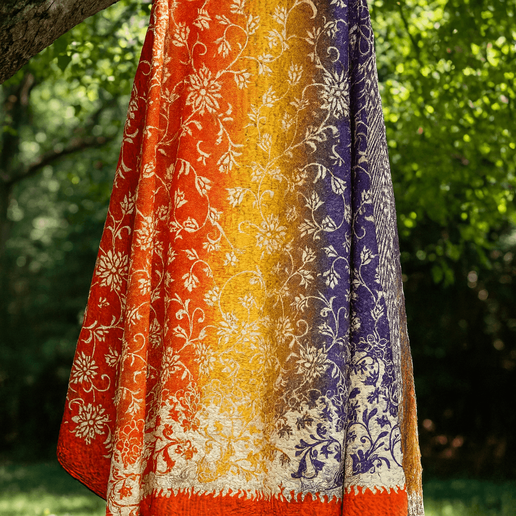 One-of-a-Kind Multicolour Kantha Scarf | Sustainable Artisan Fashion (Kaleidoscope Edition)