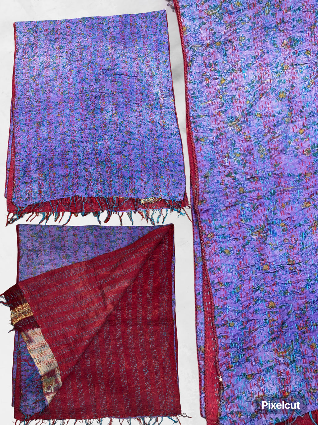 One-of-a-Kind Multicolour Kantha Scarf | Sustainable Artisan Fashion (Kaleidoscope Edition)