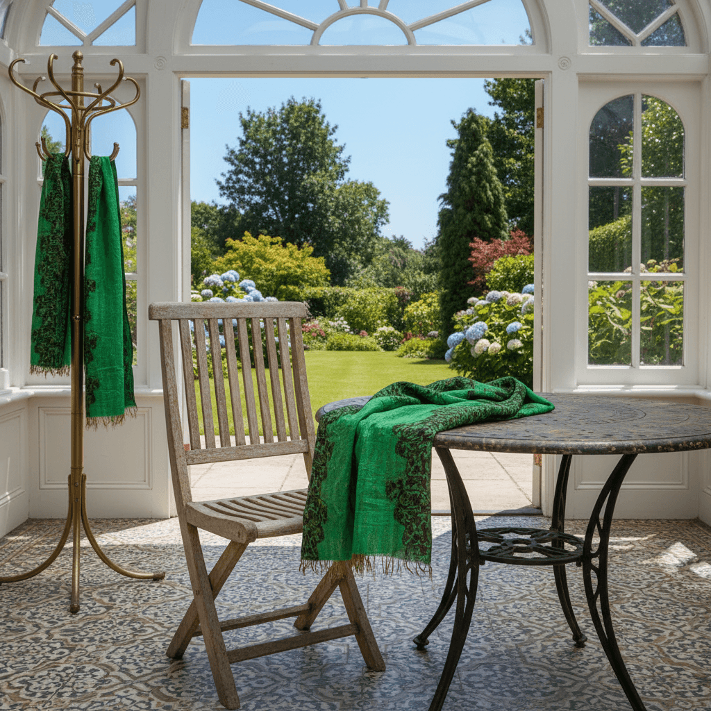 One-of-a-Kind Green Kantha Scarf | Sustainable Artisan Fashion (Emerald & Earth Edition)