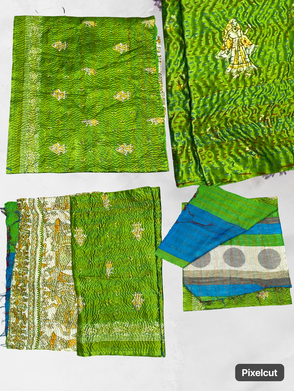 One-of-a-Kind Green Kantha Scarf | Sustainable Artisan Fashion (Emerald & Earth Edition)