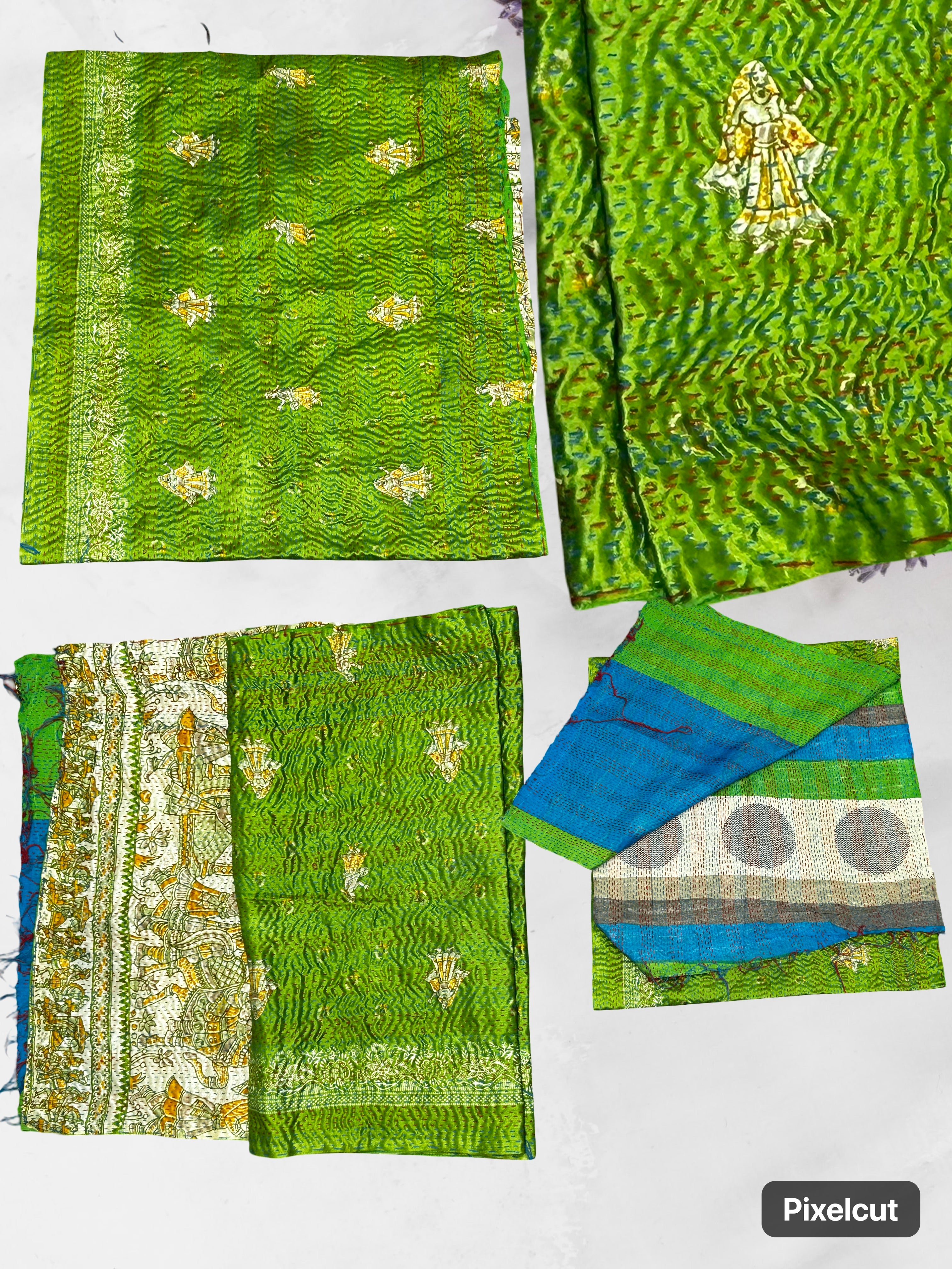 One-of-a-Kind Green Kantha Scarf | Sustainable Artisan Fashion (Emerald & Earth Edition)