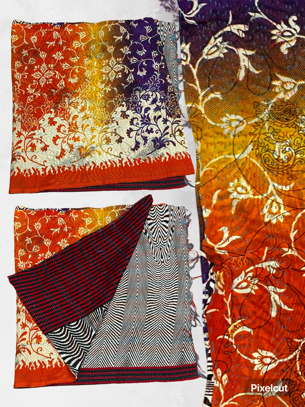 One-of-a-Kind Multicolour Kantha Scarf | Sustainable Artisan Fashion (Kaleidoscope Edition)