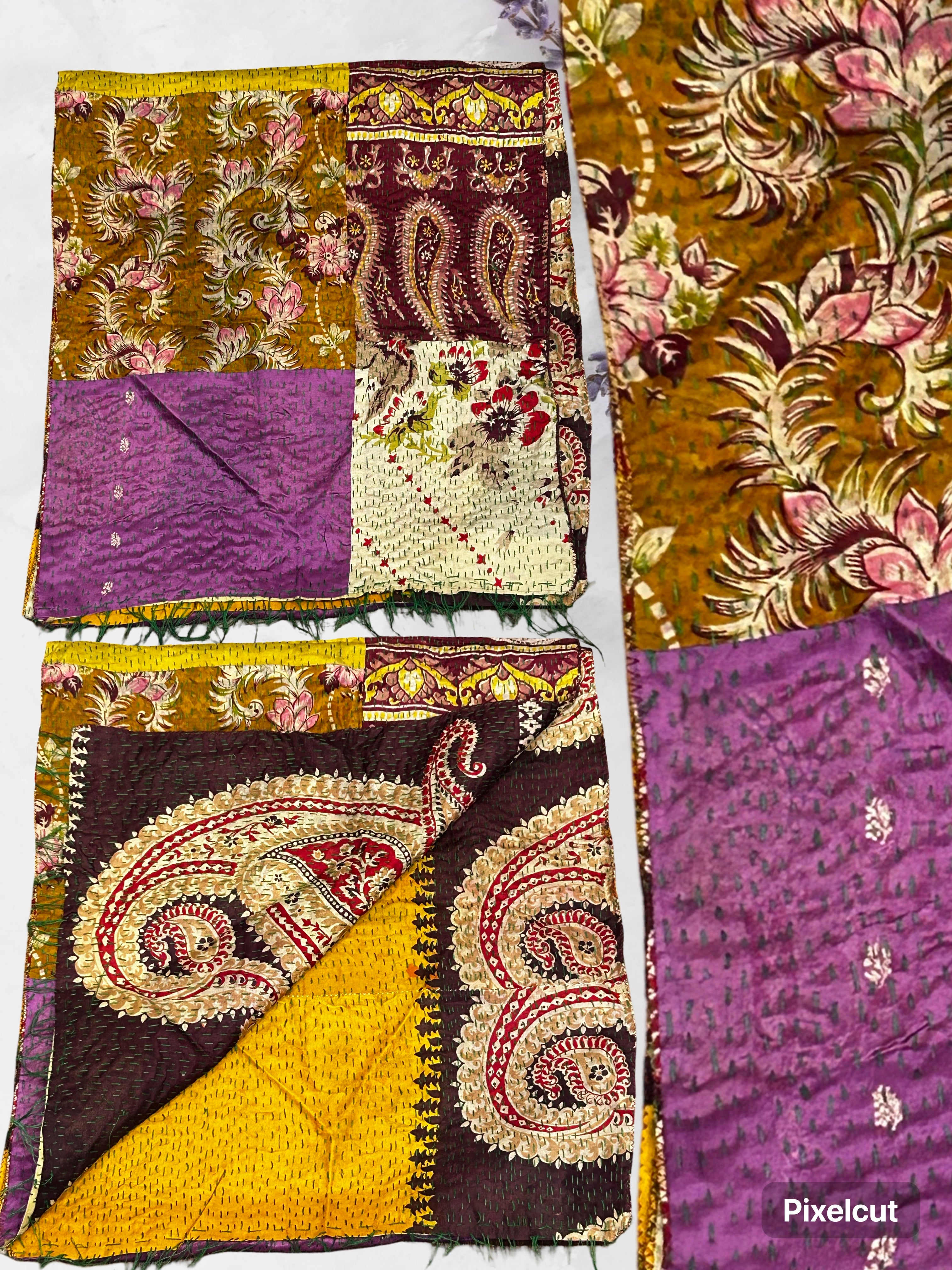 One-of-a-Kind Multicolour Kantha Scarf | Sustainable Artisan Fashion (Kaleidoscope Edition)