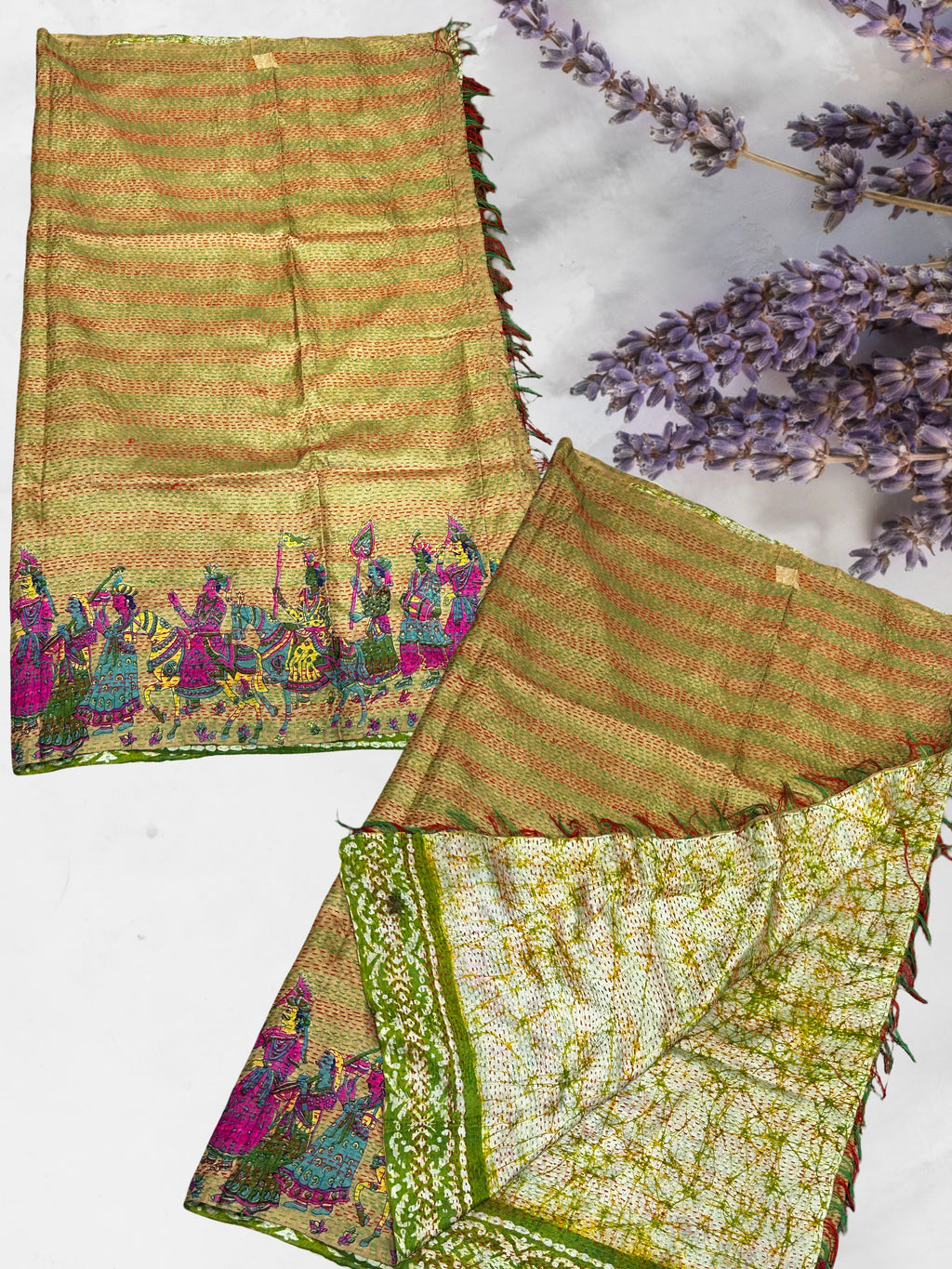 One-of-a-Kind Wide Kantha Scarf | Sustainable Artisan Fashion (The Statement Collection)