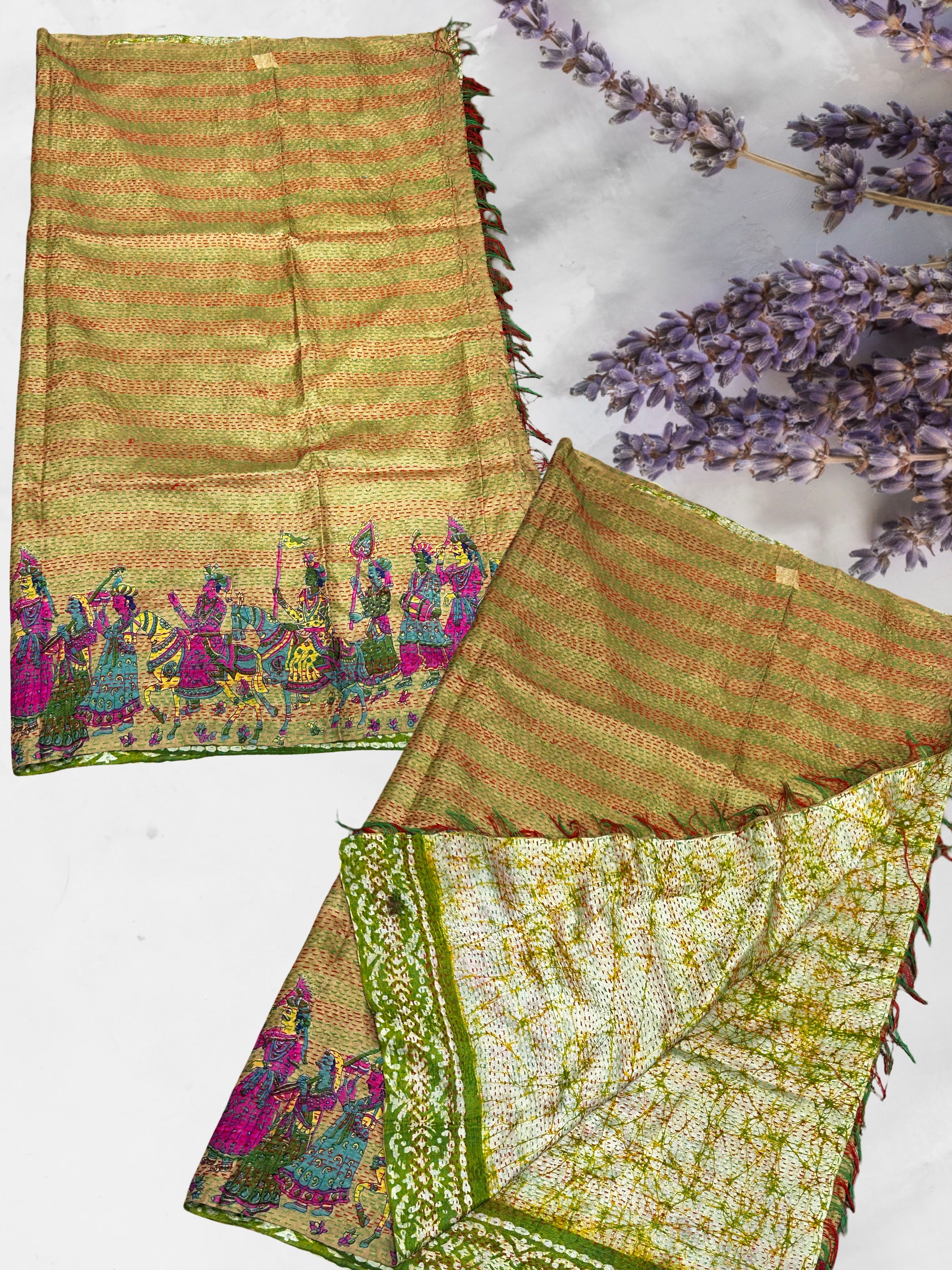One-of-a-Kind Wide Kantha Scarf | Sustainable Artisan Fashion (The Statement Collection)