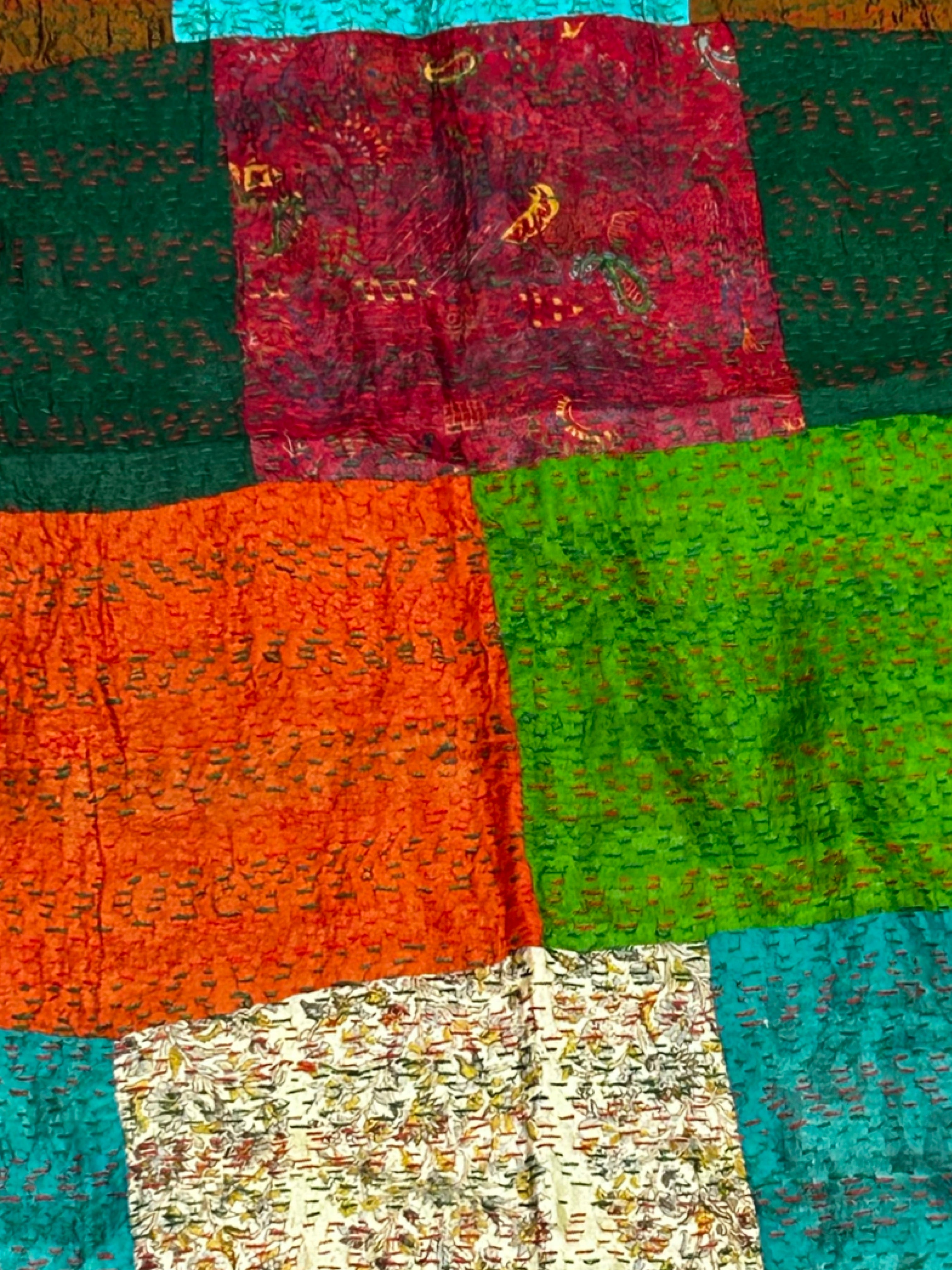 One-of-a-Kind Wide Kantha Scarf | Sustainable Artisan Fashion (The Statement Collection)