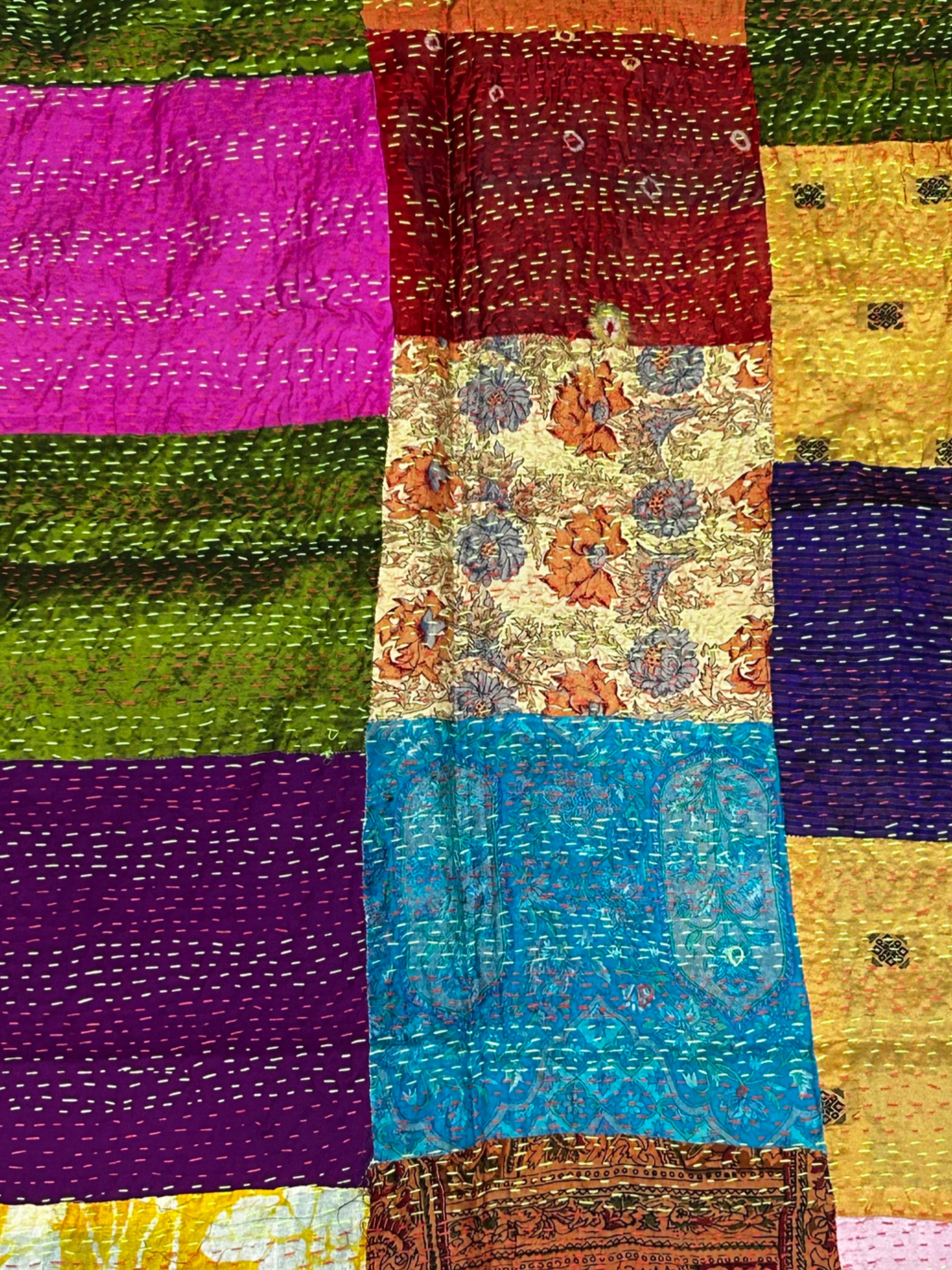 One-of-a-Kind Wide Kantha Scarf | Sustainable Artisan Fashion (The Statement Collection)