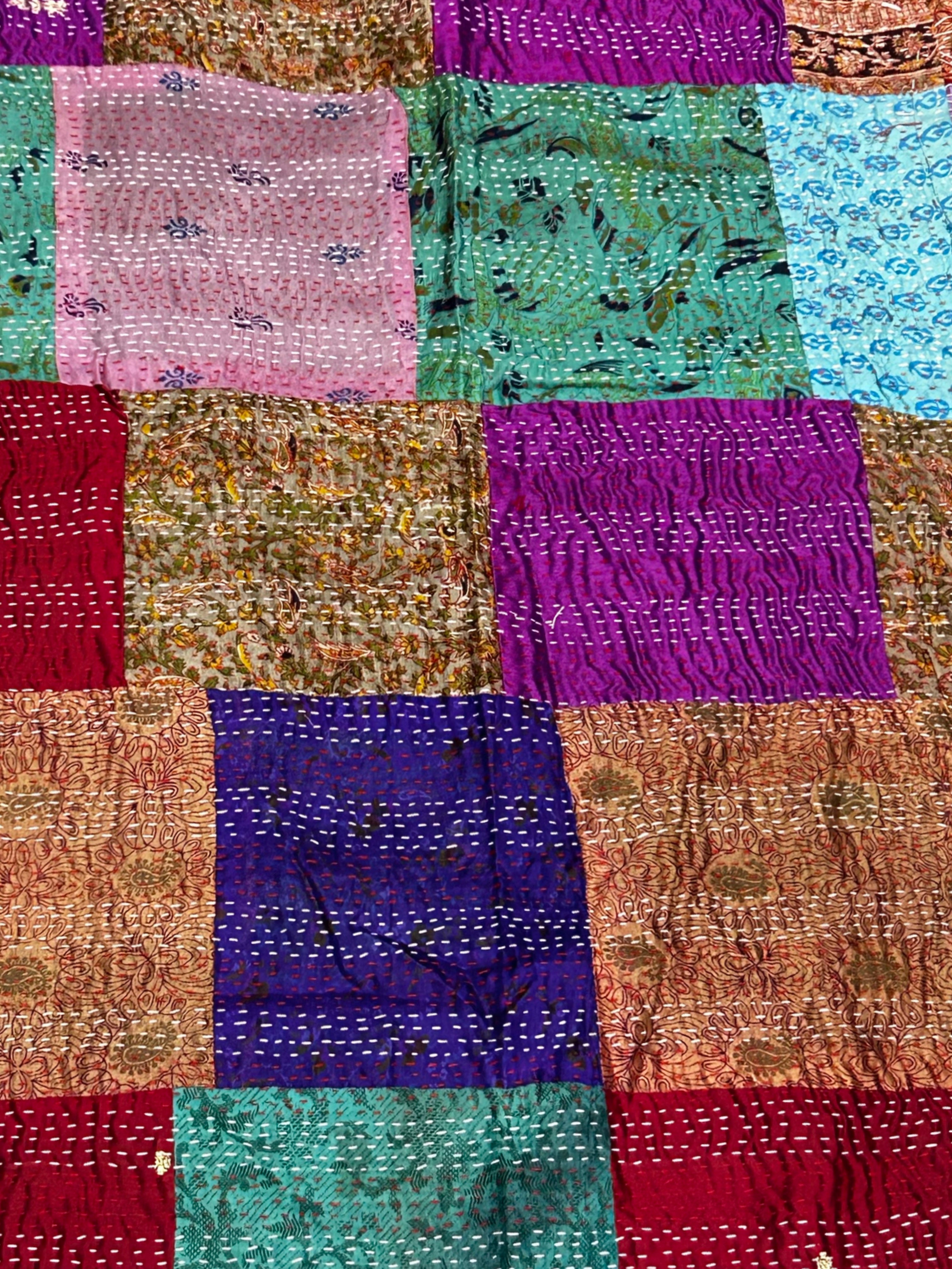 One-of-a-Kind Wide Kantha Scarf | Sustainable Artisan Fashion (The Statement Collection)