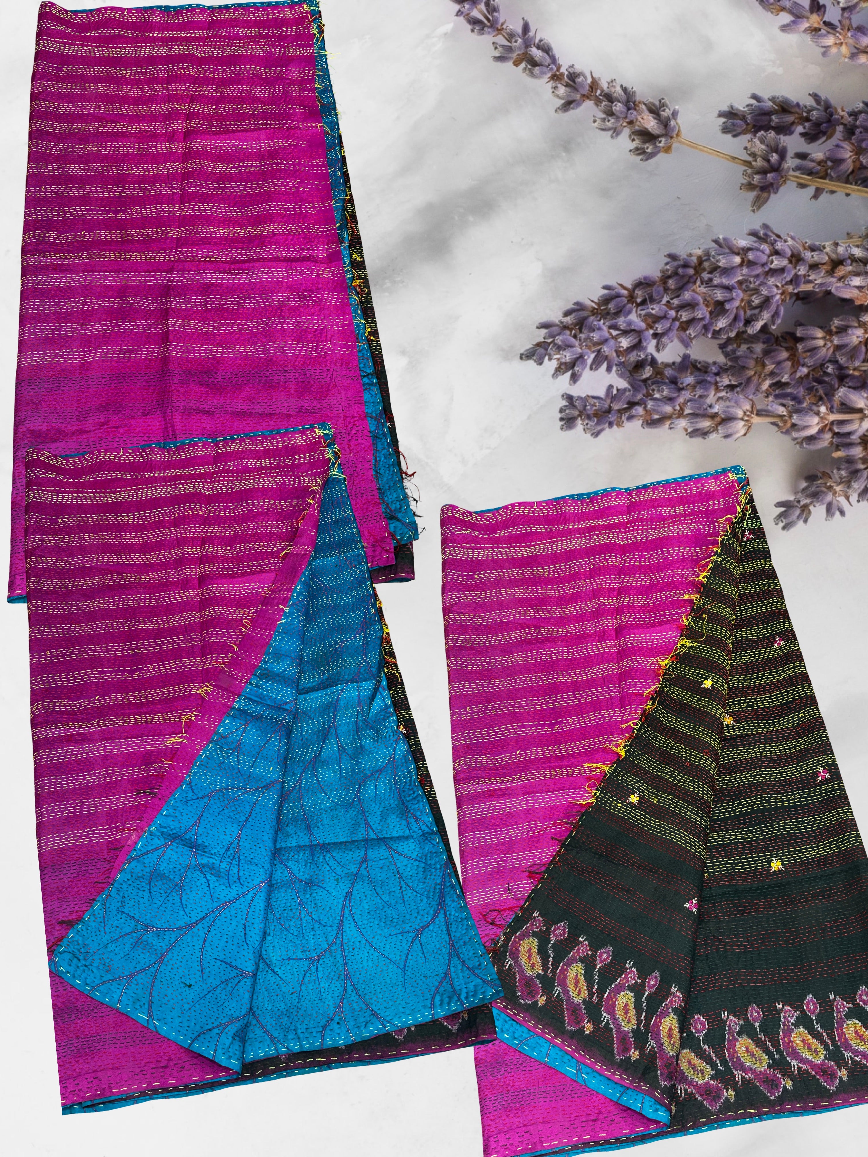 One-of-a-Kind Wide Kantha Scarf | Sustainable Artisan Fashion (The Statement Collection)