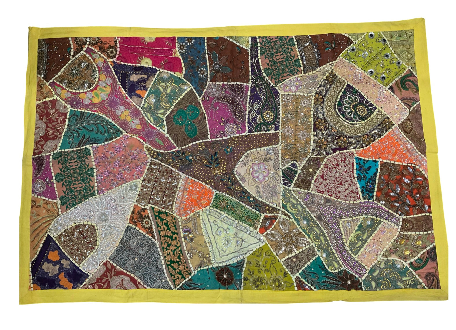 Large Zardozi Elephant Wall Hanging (40" x 60") – Majestic Textile Art