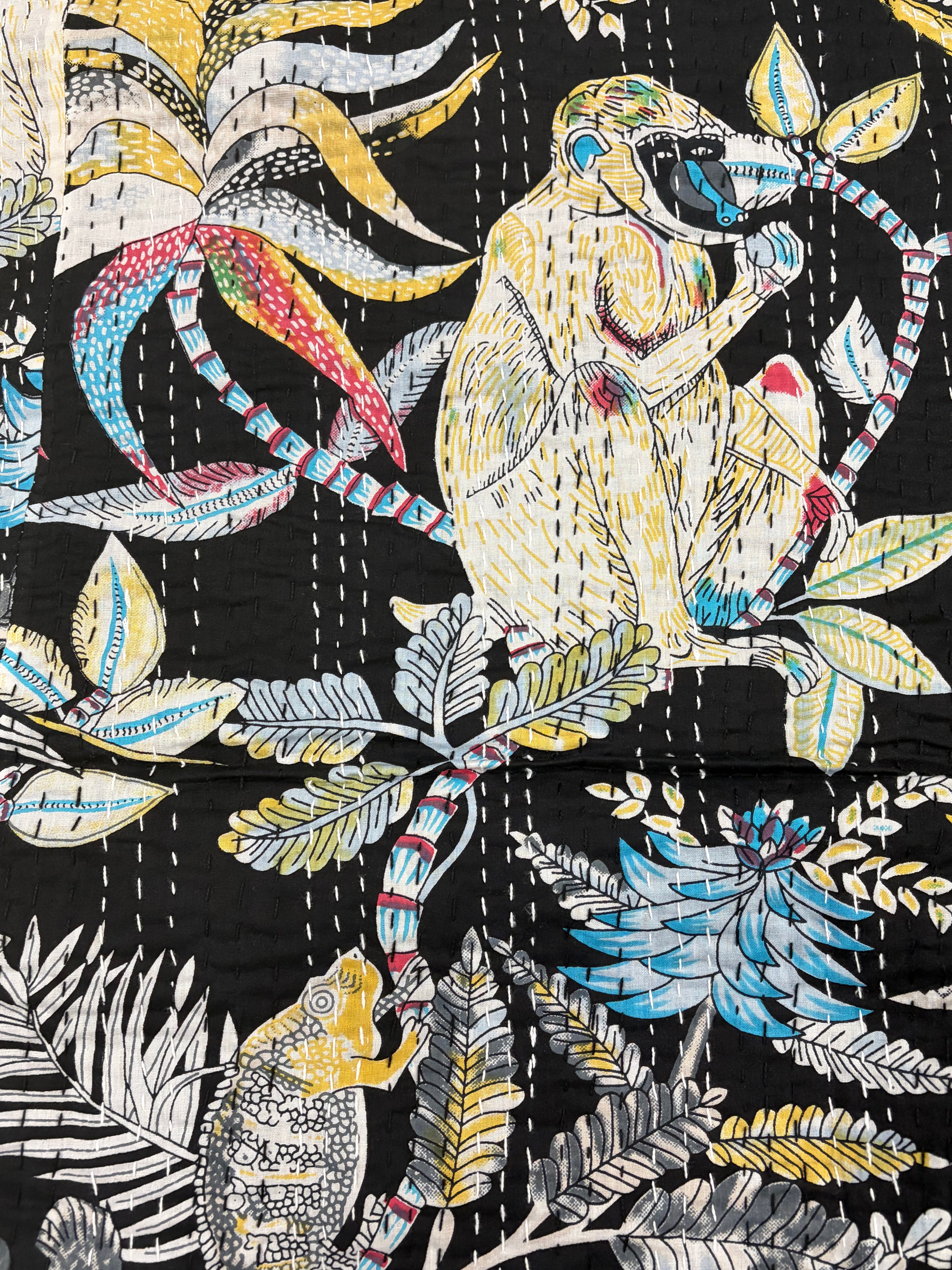 Handcrafted Cotton Kantha Quilt (King Size, 108" x 108")