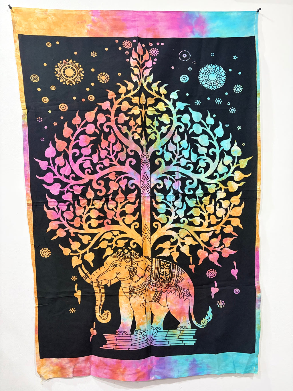 Vibrant Cotton Printed Mini Tapestry / Poster (42" x 30") – Multi-Use Boho Decor