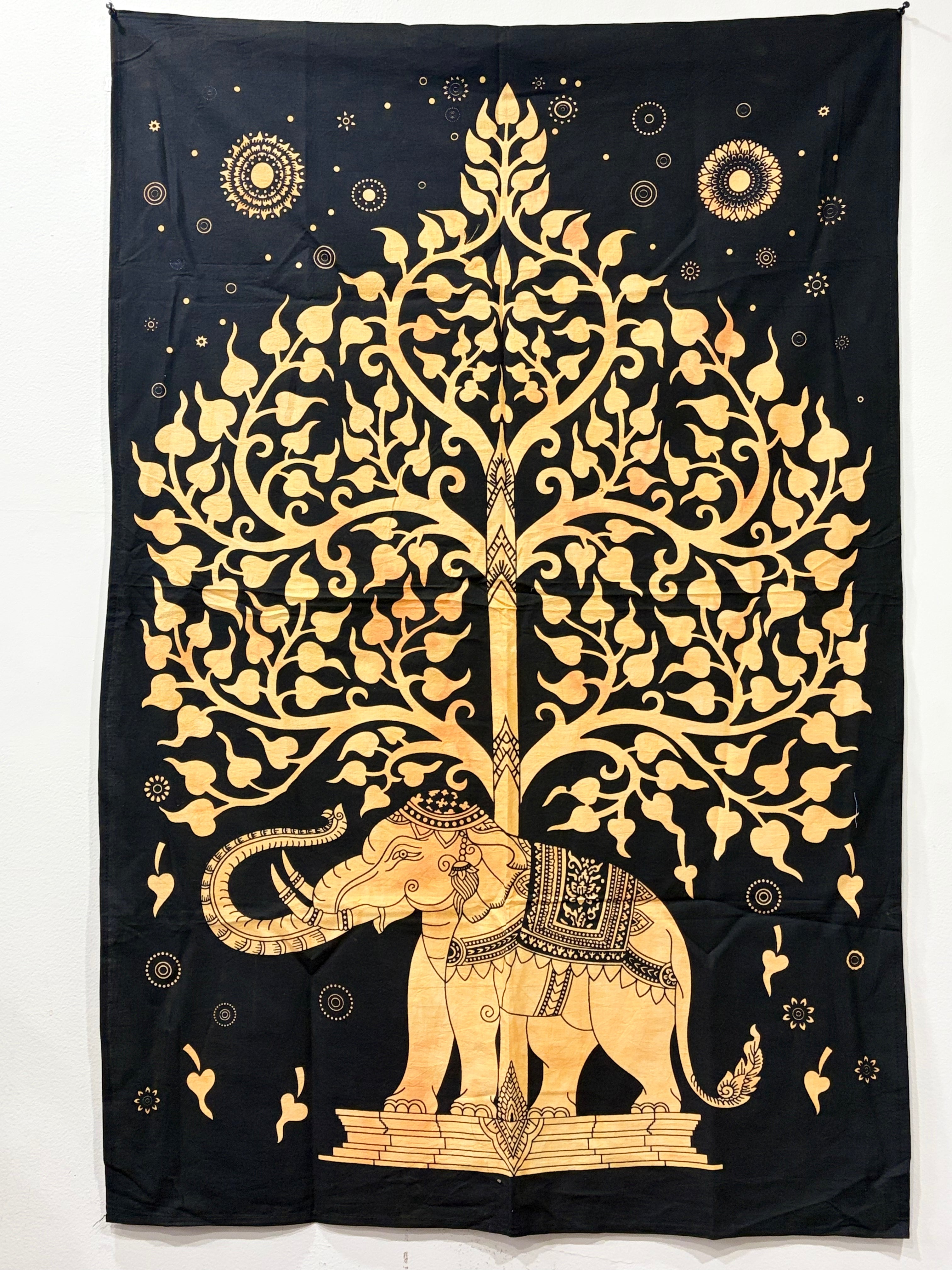 Artisan Auraa Handcrafted Cotton Tapestry Wall Hanging – Bohemian & Spiritual Home Decor (Approx. 42" x 30")