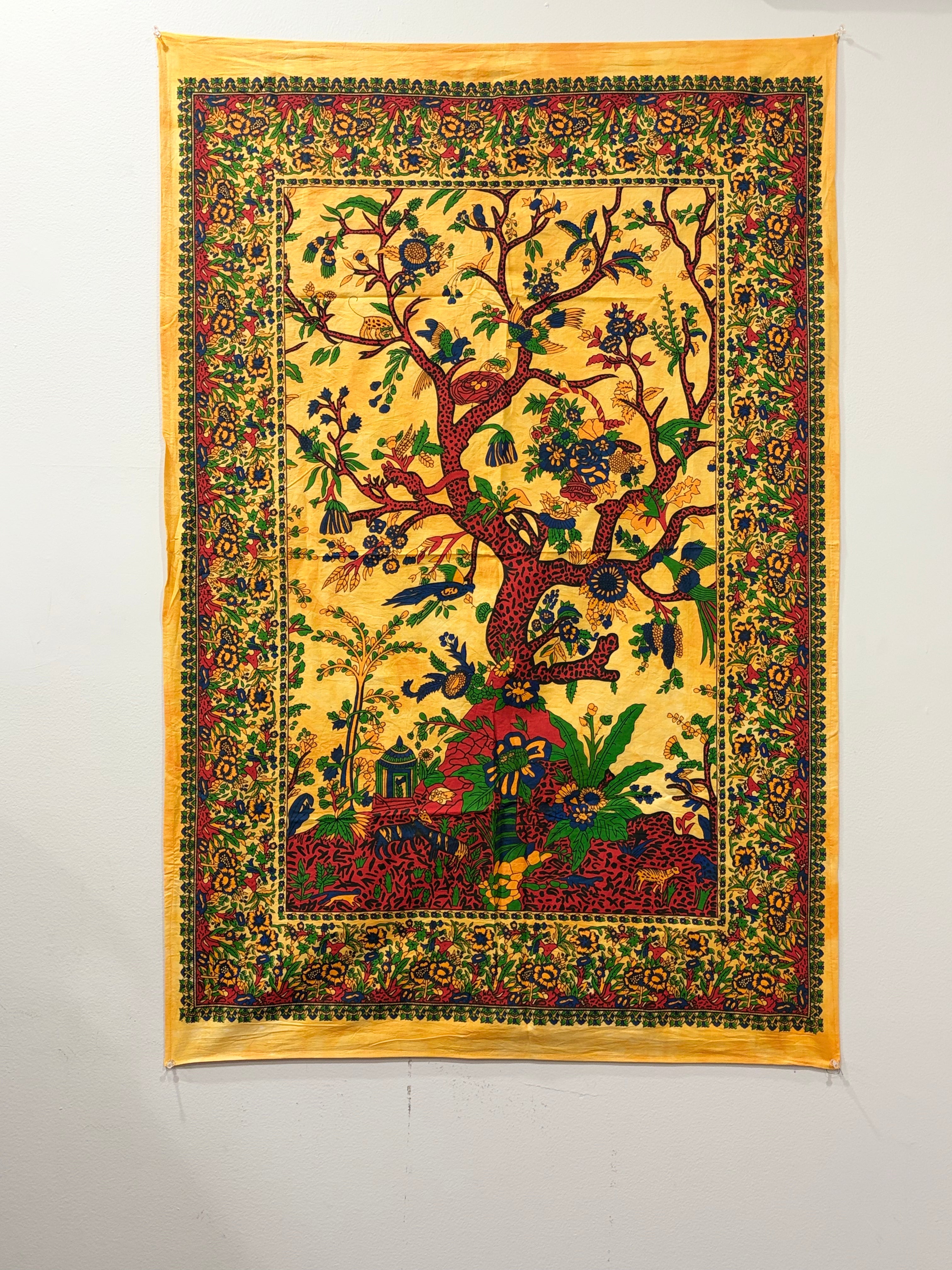 Artisan Auraa Handcrafted Cotton Tapestry Wall Hanging – Bohemian & Spiritual Home Decor (Approx. 42" x 30")