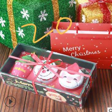 Festive Delights: Handmade Cotton Christmas Cupcake Towel Gift Set