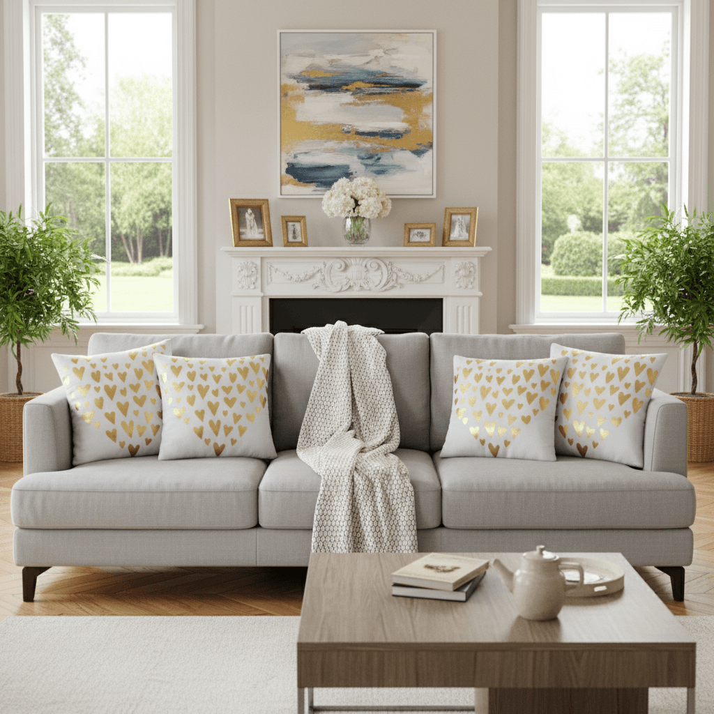 👑 The Royal Gold Collection: Metallic Motif Cushion Covers (4 Styles)