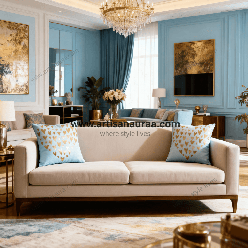 👑 The Royal Gold Collection: Metallic Motif Cushion Covers (4 Styles)