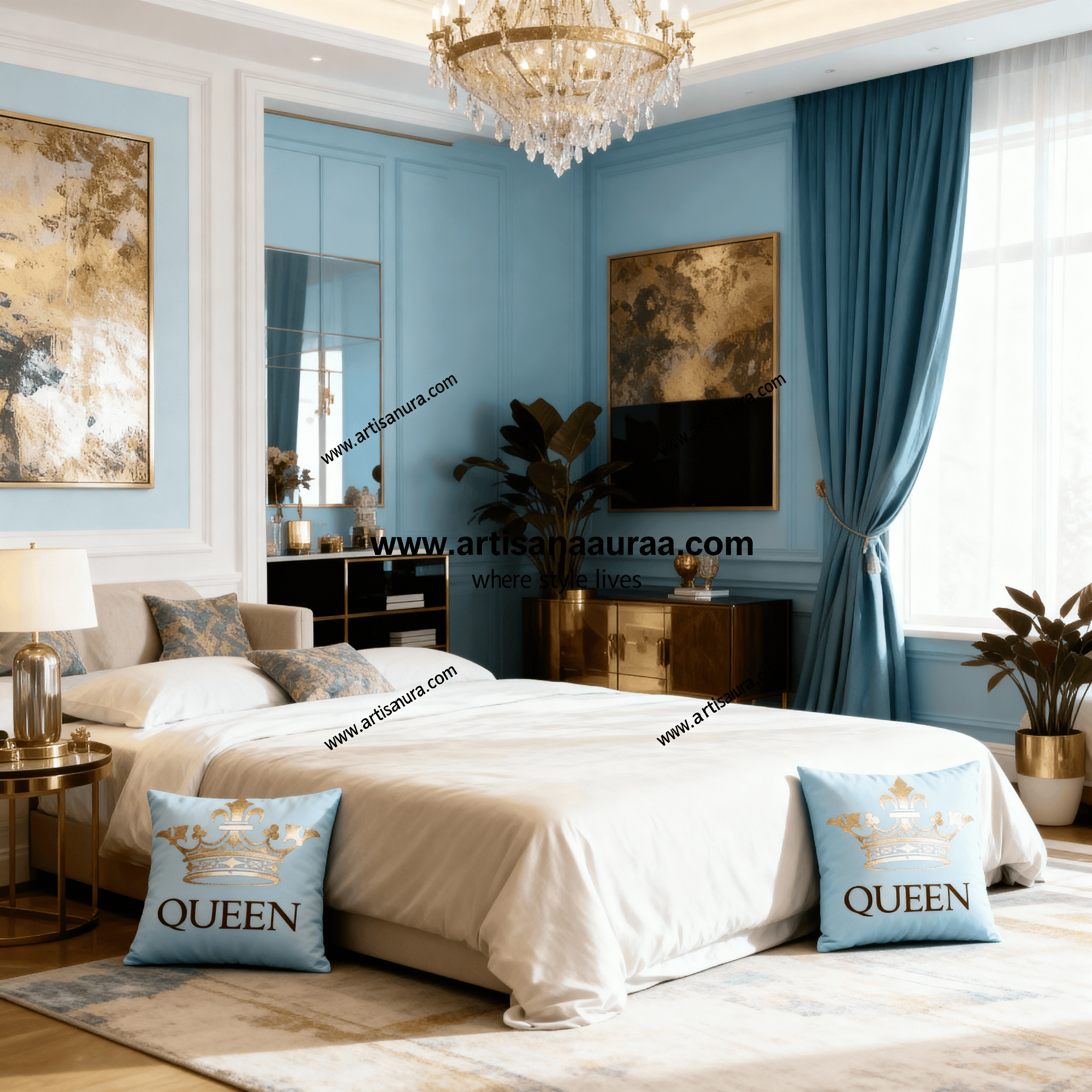 👑 The Royal Gold Collection: Metallic Motif Cushion Covers (4 Styles)