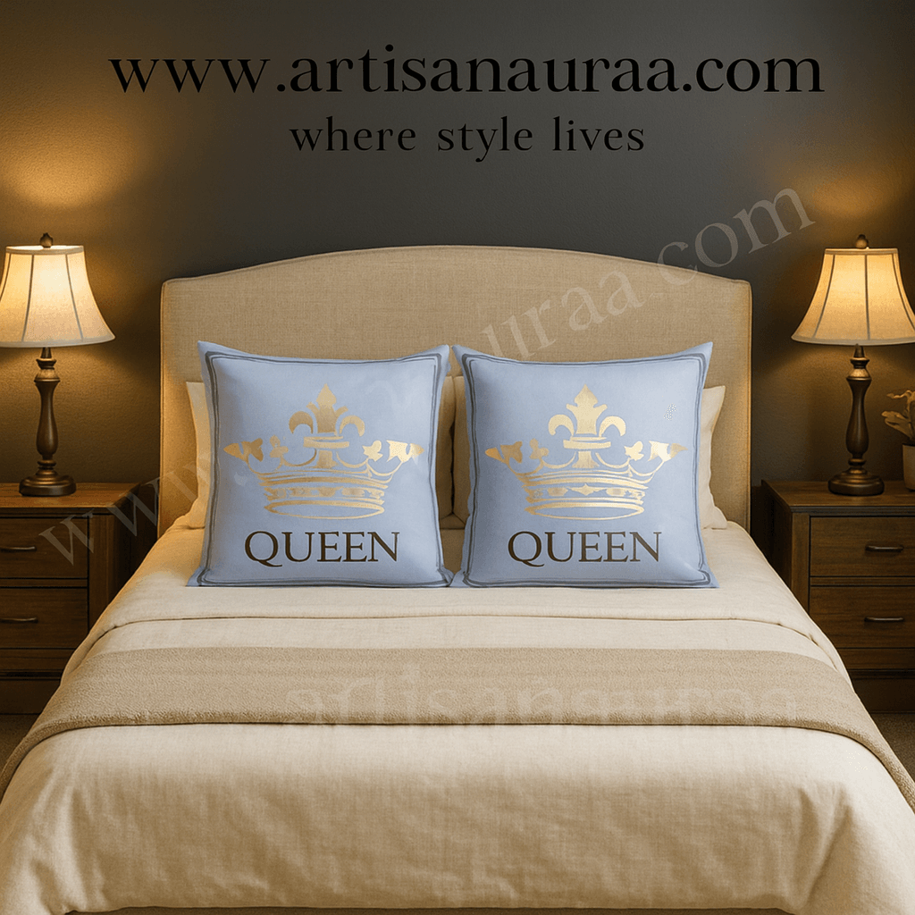 👑 The Royal Gold Collection: Metallic Motif Cushion Covers (4 Styles)