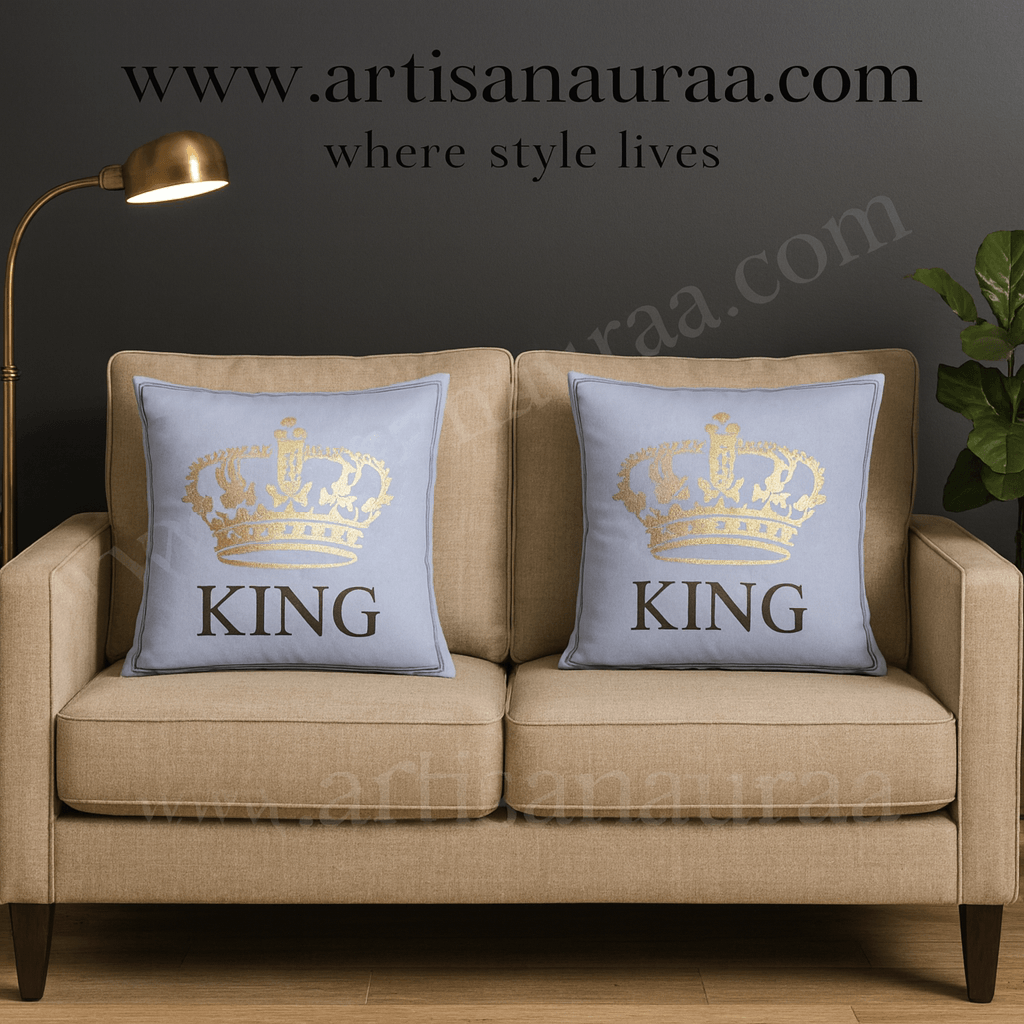 👑 The Royal Gold Collection: Metallic Motif Cushion Covers (4 Styles)