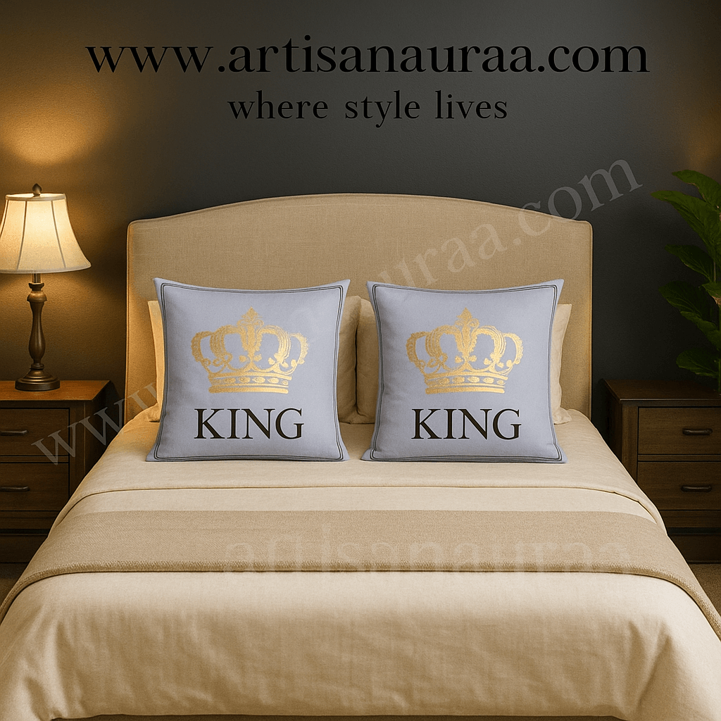 👑 The Royal Gold Collection: Metallic Motif Cushion Covers (4 Styles)