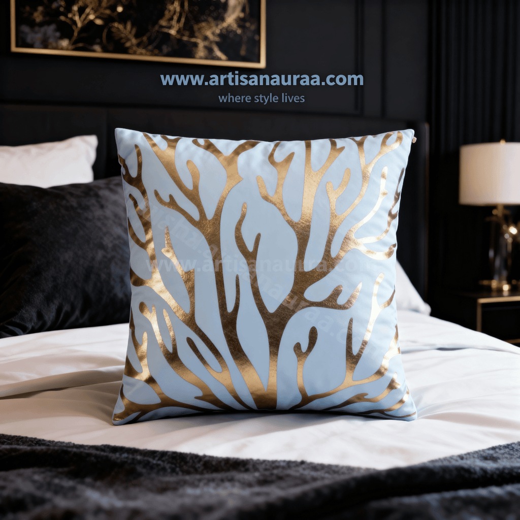 👑 The Royal Gold Collection: Metallic Motif Cushion Covers (4 Styles)