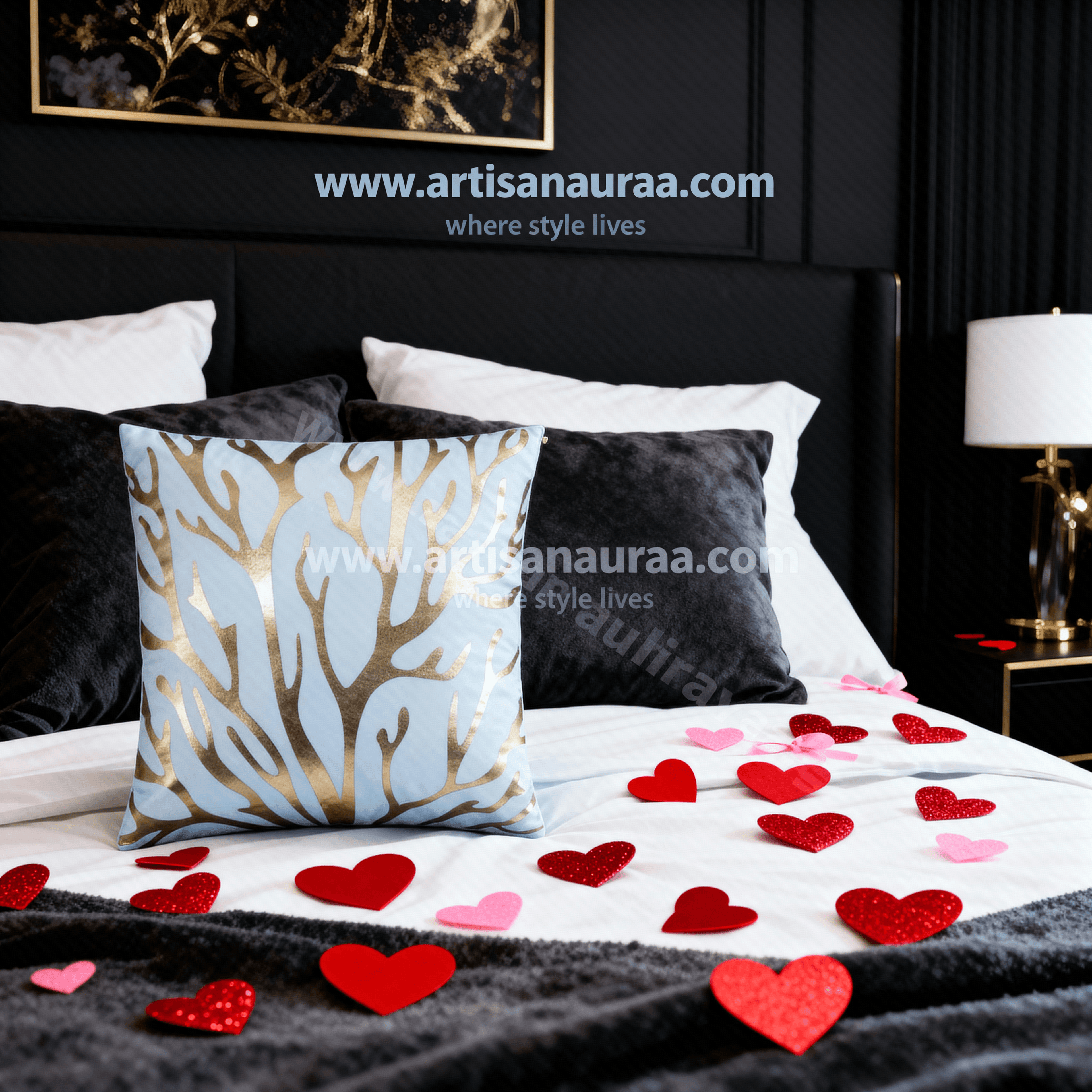 👑 The Royal Gold Collection: Metallic Motif Cushion Covers (4 Styles)