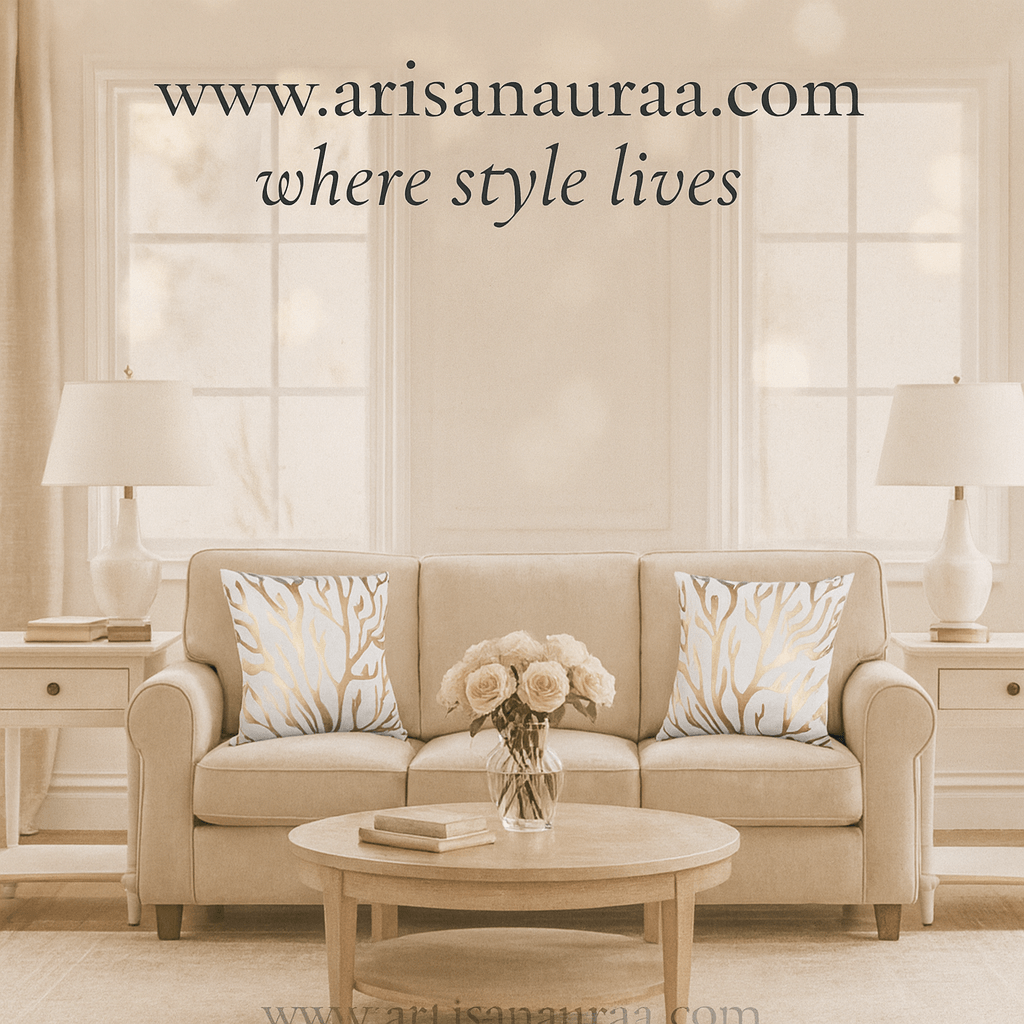 👑 The Royal Gold Collection: Metallic Motif Cushion Covers (4 Styles)